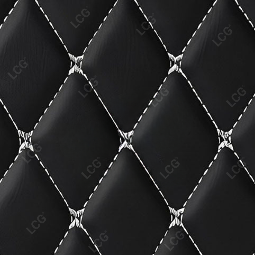 BLACK & WHITE STITCHING 3D SERIES DIAMOND LUXURY TRUNK CAR MATS SET