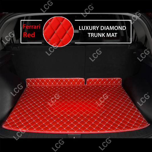FERRARI RED DIAMOND LUXURY BASE TRUNK CAR MATS SET