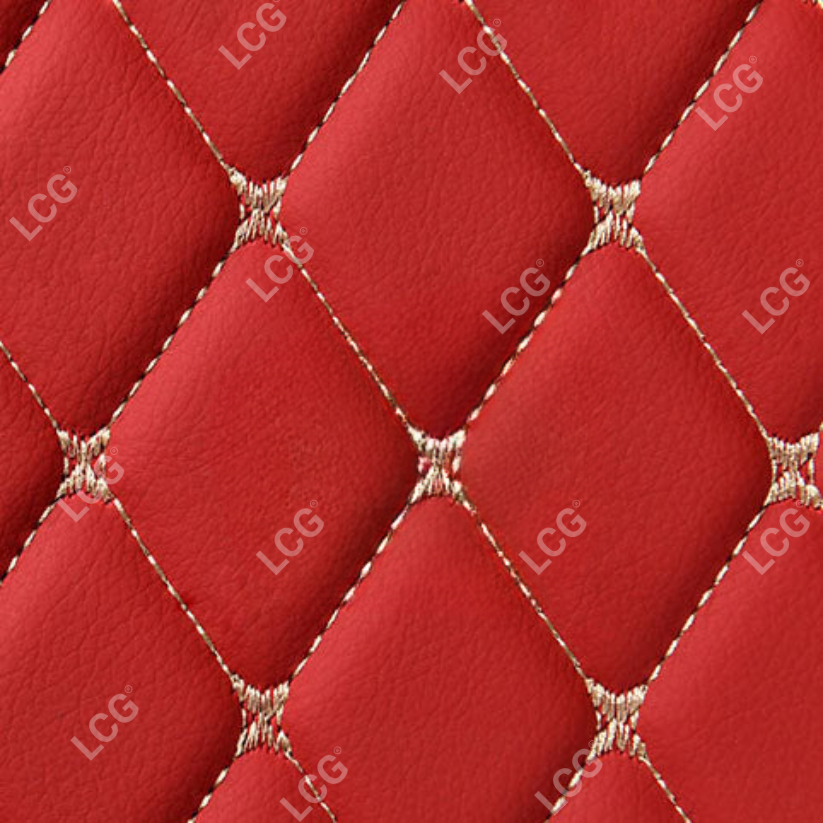 CHERRY RED DIAMOND LUXURY BASE TRUNK CAR MATS SET
