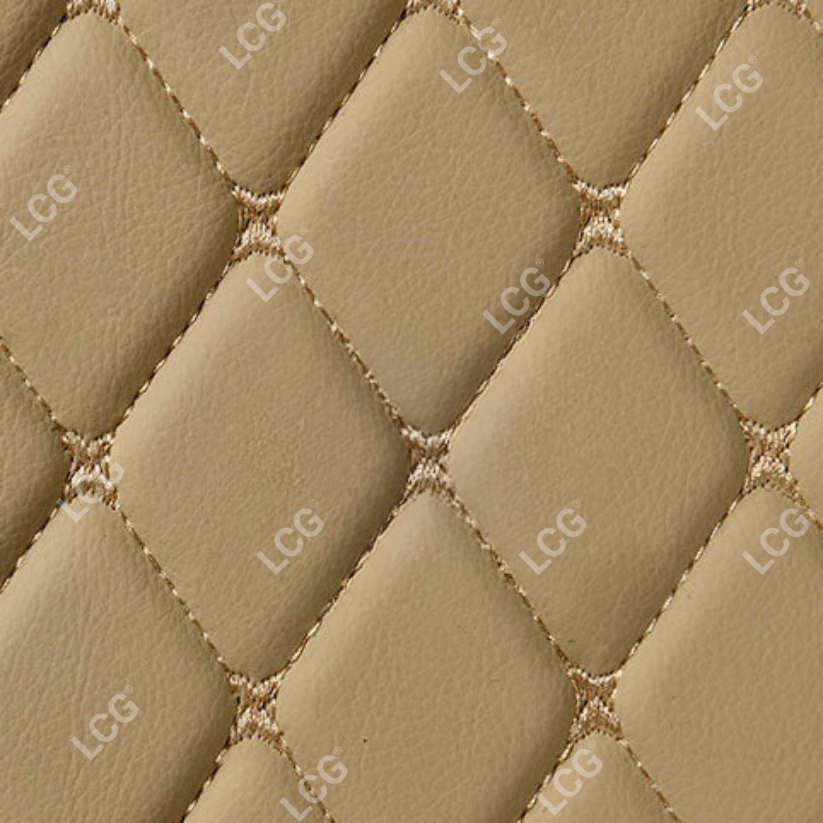 CREAM BEIGE DIAMOND LUXURY BASE TRUNK CAR MATS SET