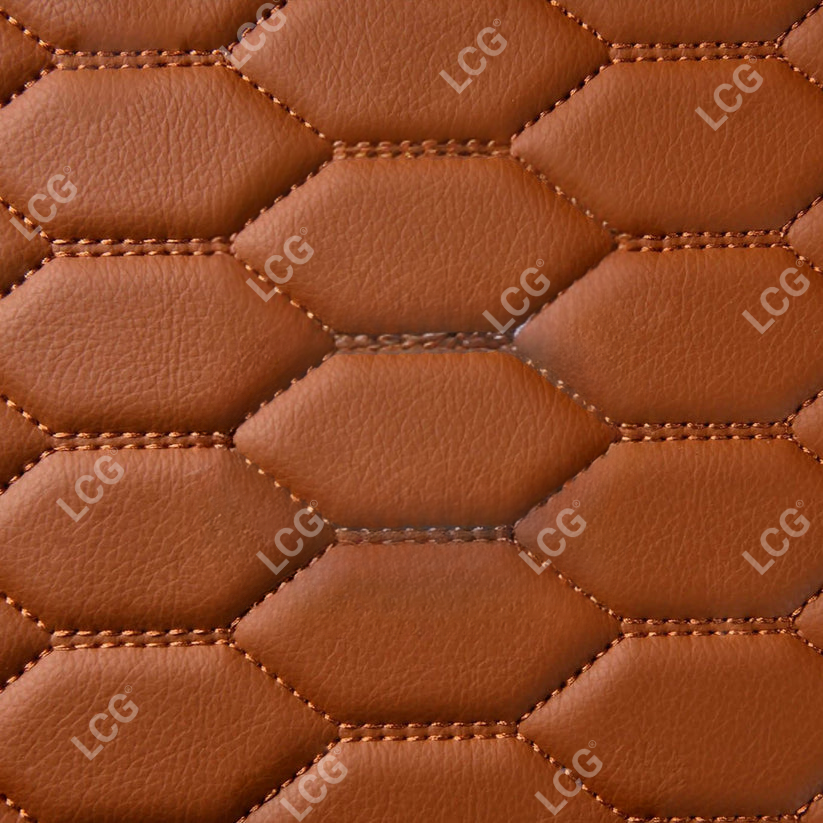 CARAMEL BROWN 3D SERIES HONEY COMB LUXURY TRUNK CAR MATS SET