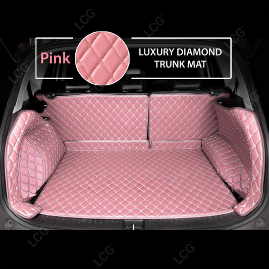 FLAMINGO PINK 3D SERIES DIAMOND LUXURY TRUNK CAR MATS SET