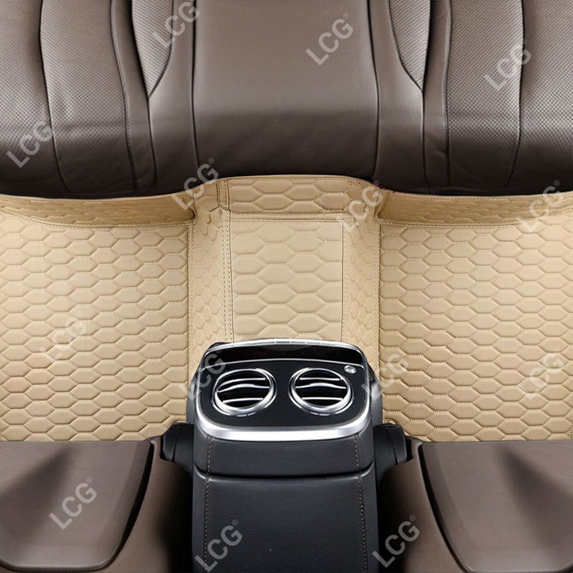 CREAM BEIGE HONEY COMB LUXURY CAR MATS SET