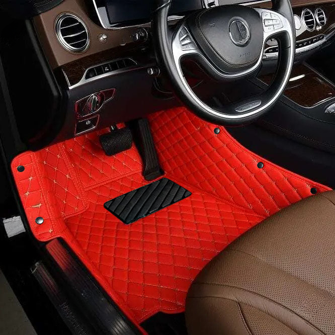 FERRARI RED DIAMOND PATTERN CAR MATS SET