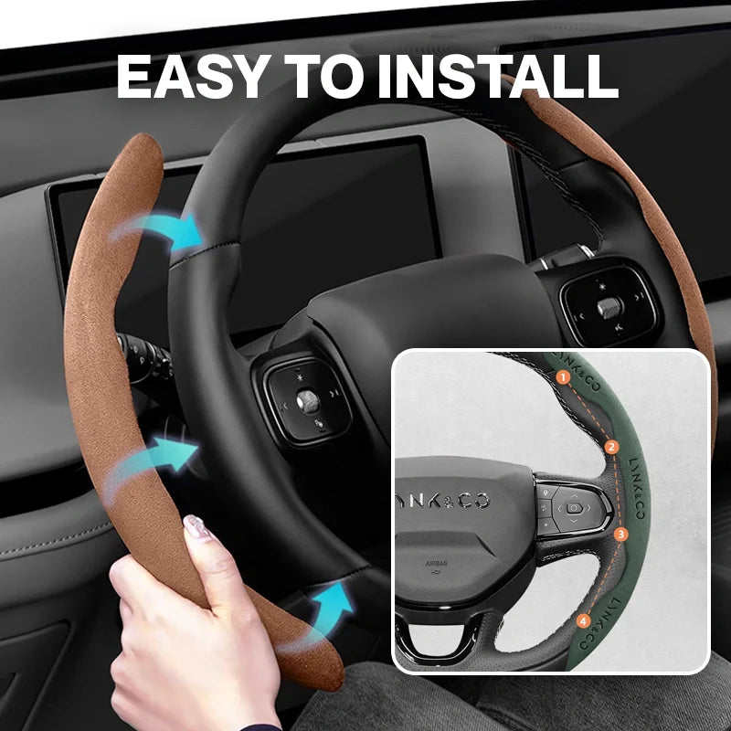 Aventra Premium Microfiber Suede Steering Wheel Cover