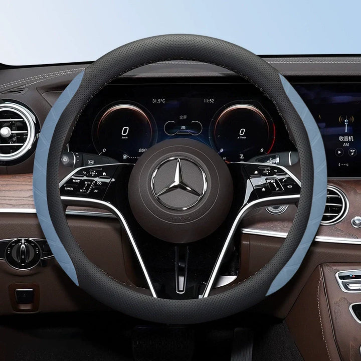 Manez Breathable Leather Steering Wheel Cover | Anti-Slip, Universal Fit