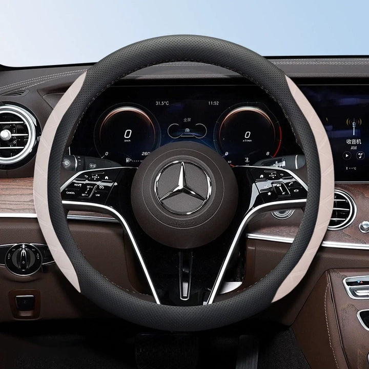 Manez Breathable Leather Steering Wheel Cover | Anti-Slip, Universal Fit