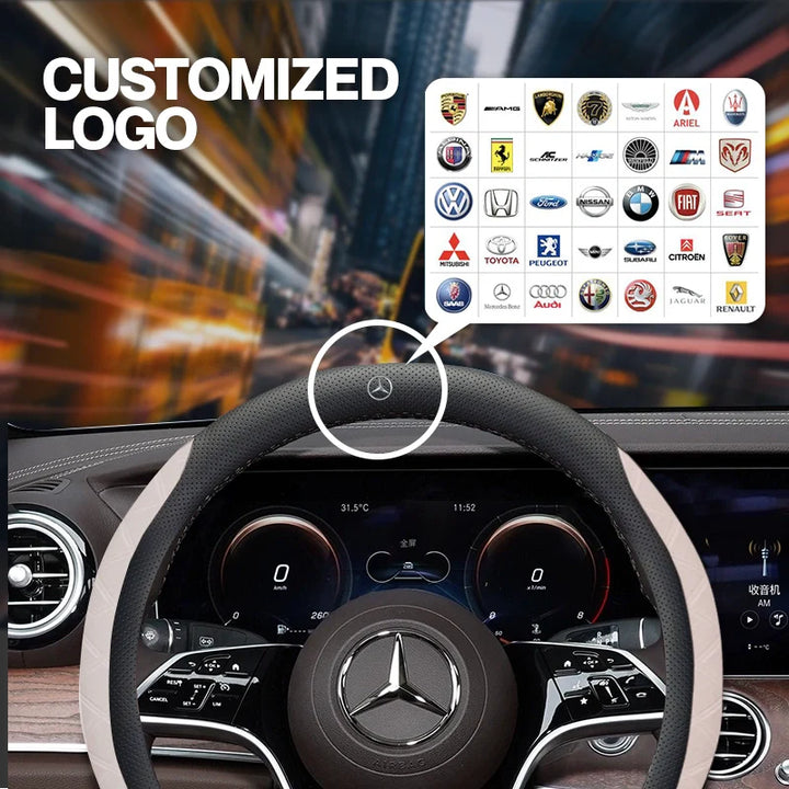 Manez Breathable Leather Steering Wheel Cover | Anti-Slip, Universal Fit