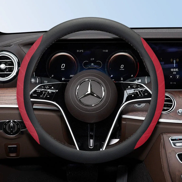 Manez Breathable Leather Steering Wheel Cover | Anti-Slip, Universal Fit