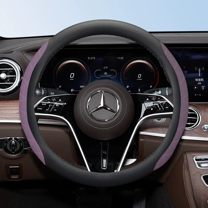 Manez Breathable Leather Steering Wheel Cover | Anti-Slip, Universal Fit