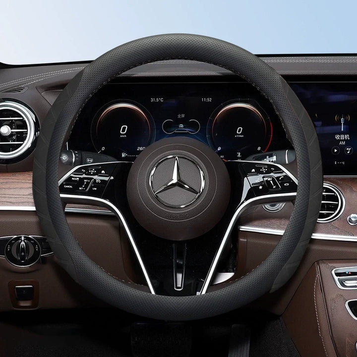 Manez Breathable Leather Steering Wheel Cover | Anti-Slip, Universal Fit
