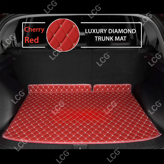 CHERRY RED DIAMOND LUXURY BASE TRUNK CAR MATS SET