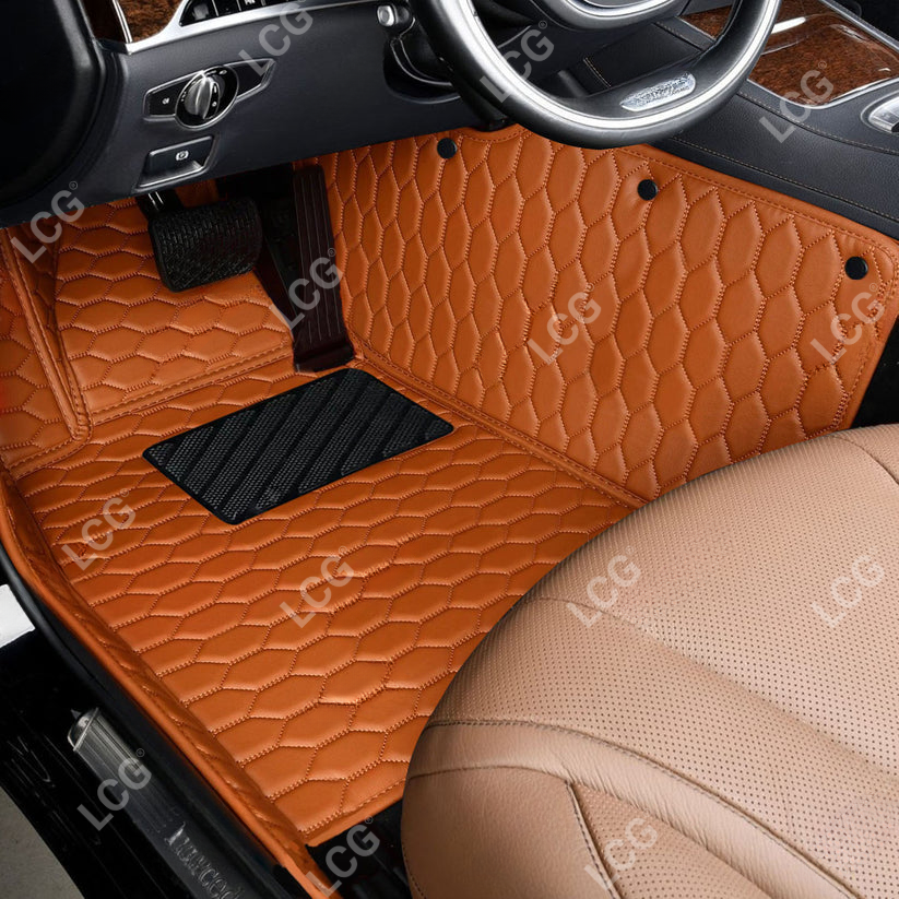 BROWN HONEY COMB LUXURY CAR MATS SET