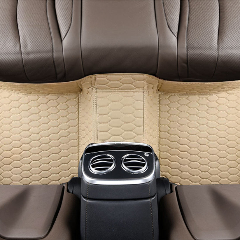 CREAM BEIGE HONEY COMB LUXURY CAR MATS SET