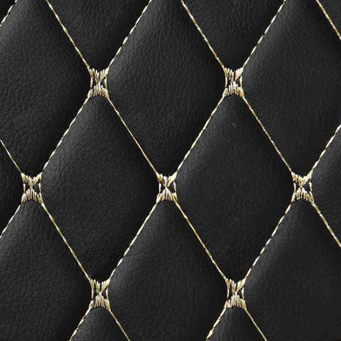 BLACK & BEIGE STITCHING DIAMOND LUXURY BASE TRUNK CAR MATS SET