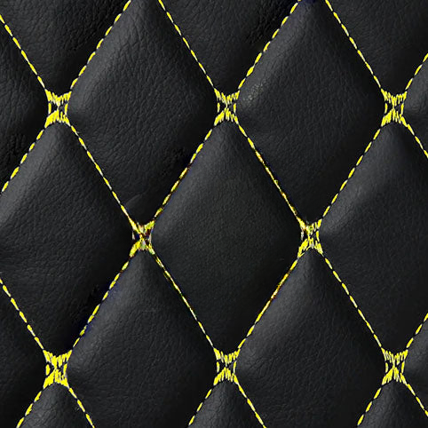 BLACK & BEIGE STITCHING 3D SERIES DIAMOND LUXURY TRUNK CAR MATS SET