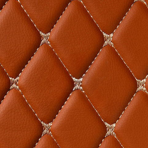 CARAMEL BROWN DIAMOND LUXURY BASE TRUNK CAR MATS SET