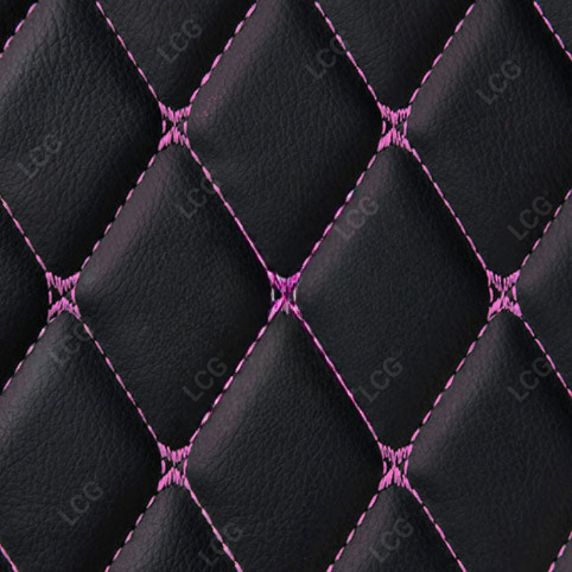 BLACK & PURPLE STITCHING 3D SERIES DIAMOND LUXURY TRUNK CAR MATS SET