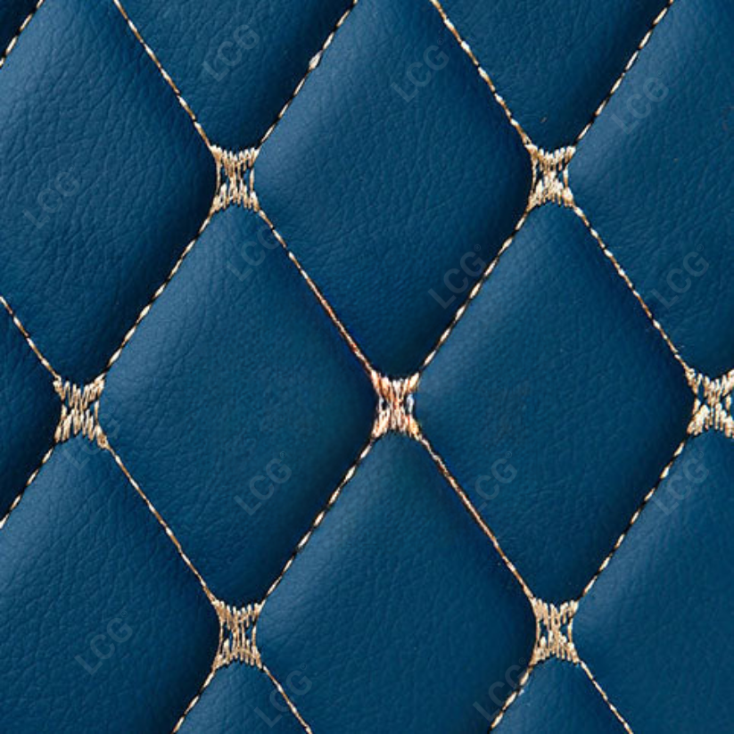VINTAGE BLUE STITCHING 3D SERIES DIAMOND LUXURY TRUNK CAR MATS SET
