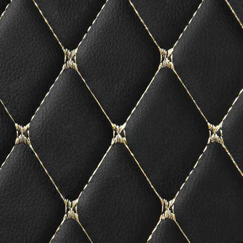 BLACK & BEIGE DIAMOND PATTERN CAR MATS SET