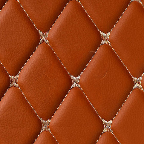 CARAMEL BROWN DIAMOND PATTERN CAR MATS SET