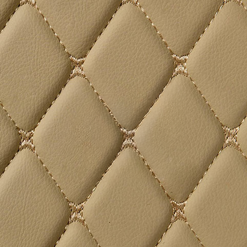 BEIGE DIAMOND PATTERN CAR MATS SET