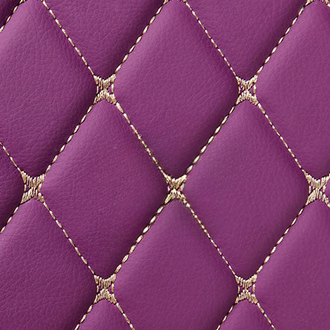 PURPLE DIAMOND PATTERN CAR MATS SET