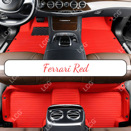 GALAXY CUSTOM SINGLE LAYER CAR MATS SET FERRARI RED