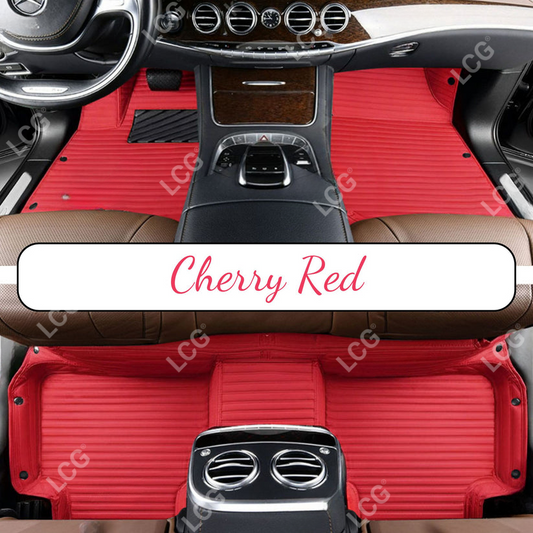 GALAXY CUSTOM SINGLE LAYER CAR MATS SET CHERRY RED