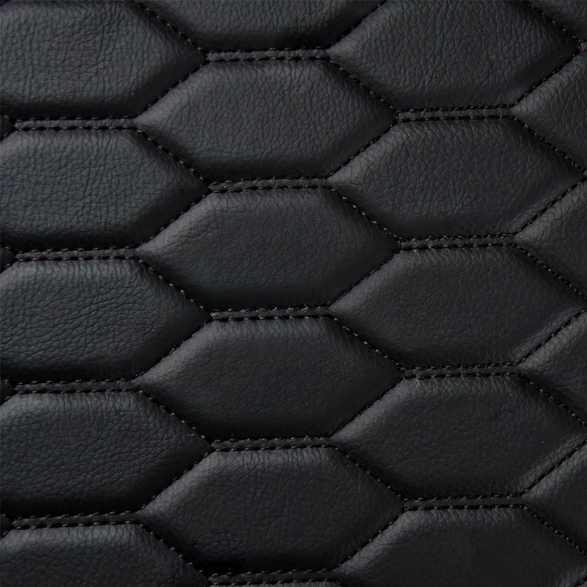 BLACK & BLACK STITCHING HONEY COMB LUXURY CAR MATS SET