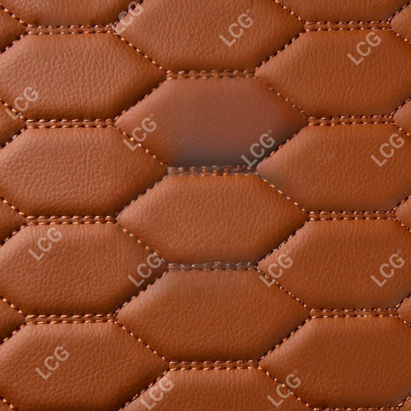 BROWN HONEYCOMB BASE DOUBLE LAYER CAR MAT SET