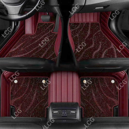 RED GALAXY CUSTOM CAR MATS SET