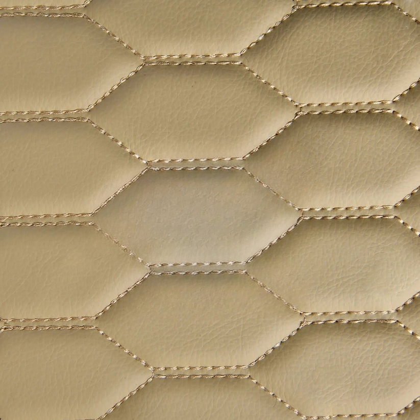 CREAM BEIGE HONEYCOMB LUXURY BASE TRUNK CAR MATS SET