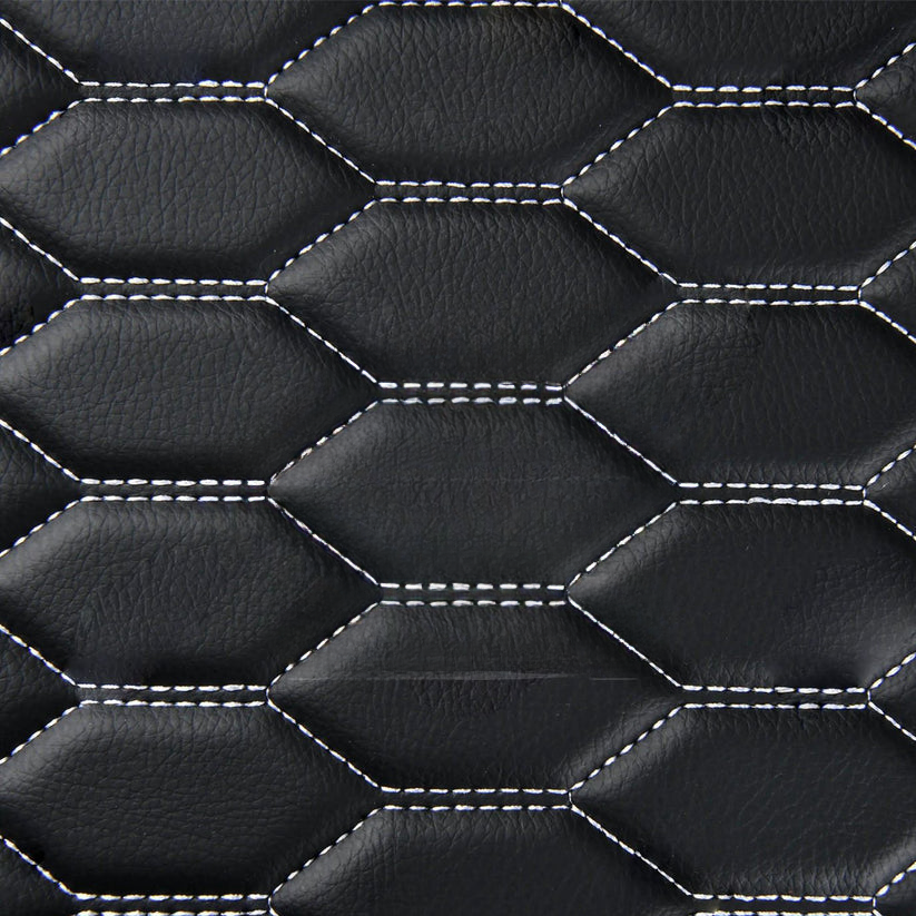 BLACK & WHITE STITCHING 3D SERIES HONEY COMB LUXURY TRUNK CAR MATS SET