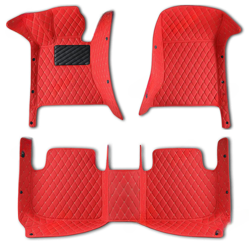 FERRARI RED DIAMOND PATTERN CAR MATS SET