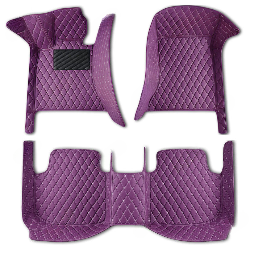 PURPLE DIAMOND PATTERN CAR MATS SET