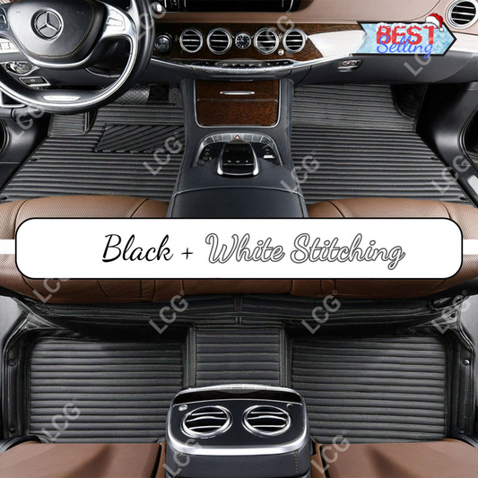 GALAXY CUSTOM SINGLE LAYER CAR MATS SET BLACK & WHITE