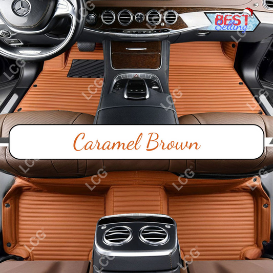 GALAXY CUSTOM SINGLE LAYER CAR MATS SET CARAMEL BROWN