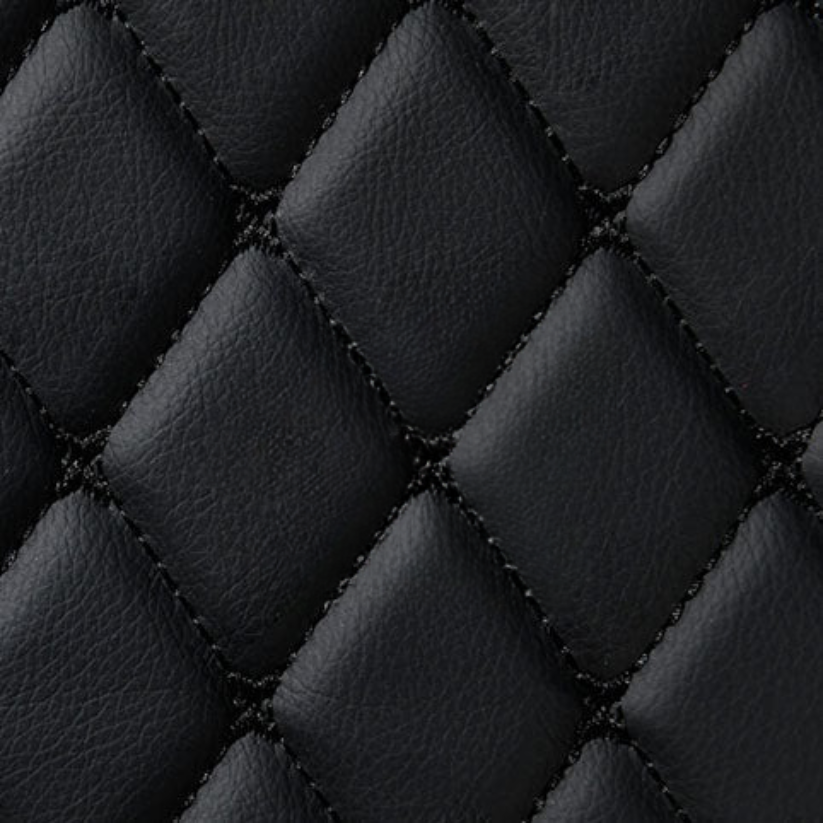 BLACK & BLACK DIAMOND PATTERN CAR MATS SET