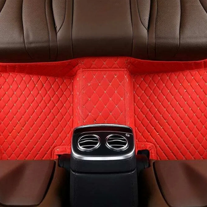 FERRARI RED DIAMOND PATTERN CAR MATS SET