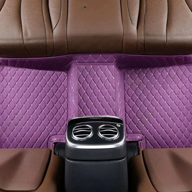 PURPLE DIAMOND PATTERN CAR MATS SET