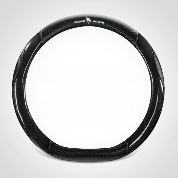 Crystal Peach Carbon Fiber High-Grade Anti-Slip Car Steering Wheel Cover