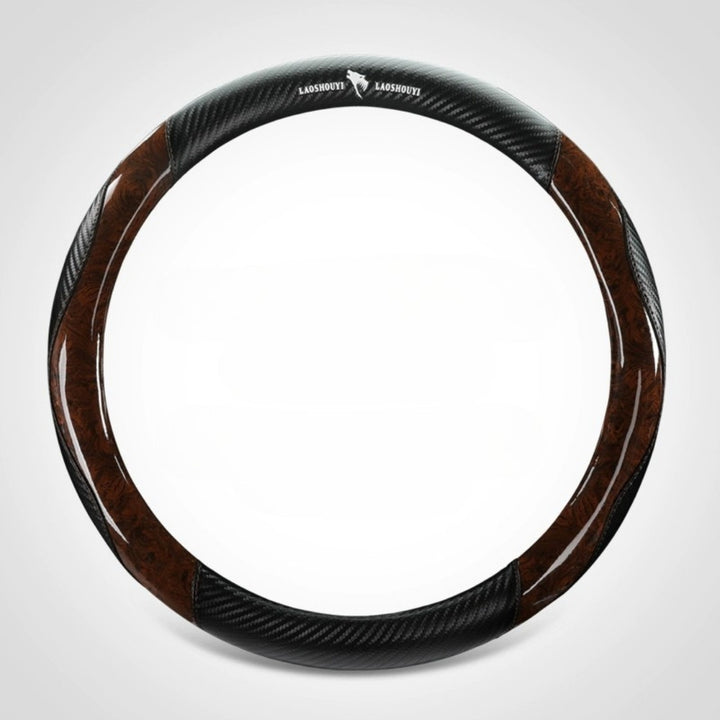 Crystal Peach Carbon Fiber High-Grade Anti-Slip Car Steering Wheel Cover