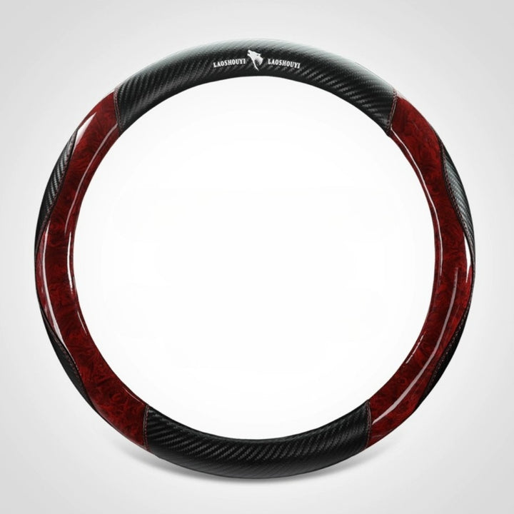 Crystal Peach Carbon Fiber High-Grade Anti-Slip Car Steering Wheel Cover
