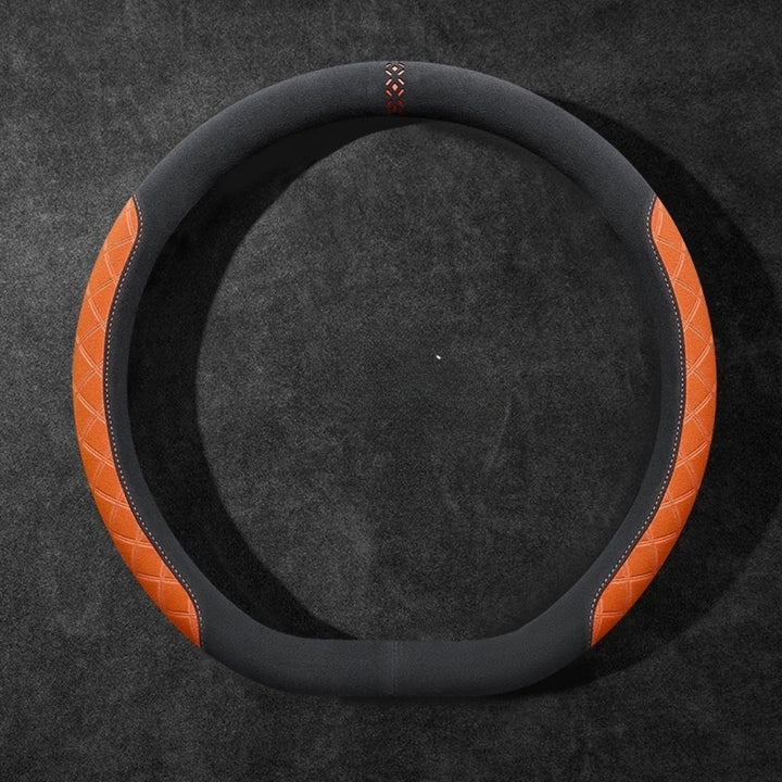 Rivo Suede Steering Wheel Cover – Non-Slip, Breathable, Sweat-Absorbing, 4-Season Universal Fit