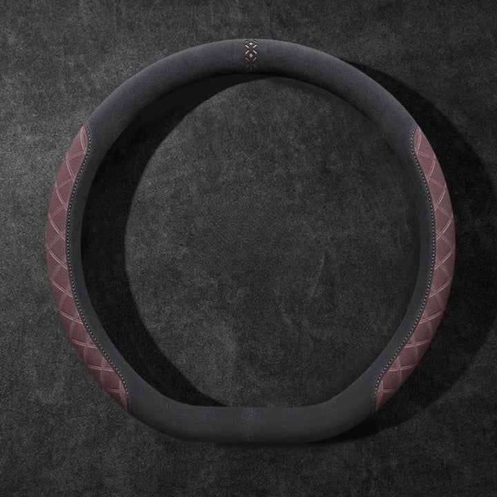 Rivo Suede Steering Wheel Cover – Non-Slip, Breathable, Sweat-Absorbing, 4-Season Universal Fit
