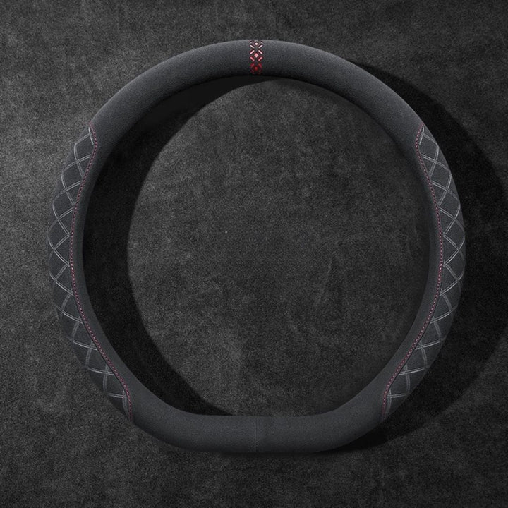 Rivo Suede Steering Wheel Cover – Non-Slip, Breathable, Sweat-Absorbing, 4-Season Universal Fit