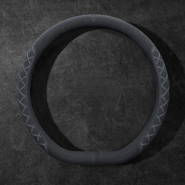 Rivo Suede Steering Wheel Cover – Non-Slip, Breathable, Sweat-Absorbing, 4-Season Universal Fit
