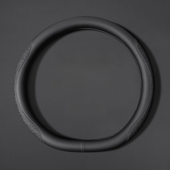 Geni Ultra-thin Steering Wheel Cover | Anti-slip, Sweat-absorbing, Soft Leather Pattern Round Handlebar Cover