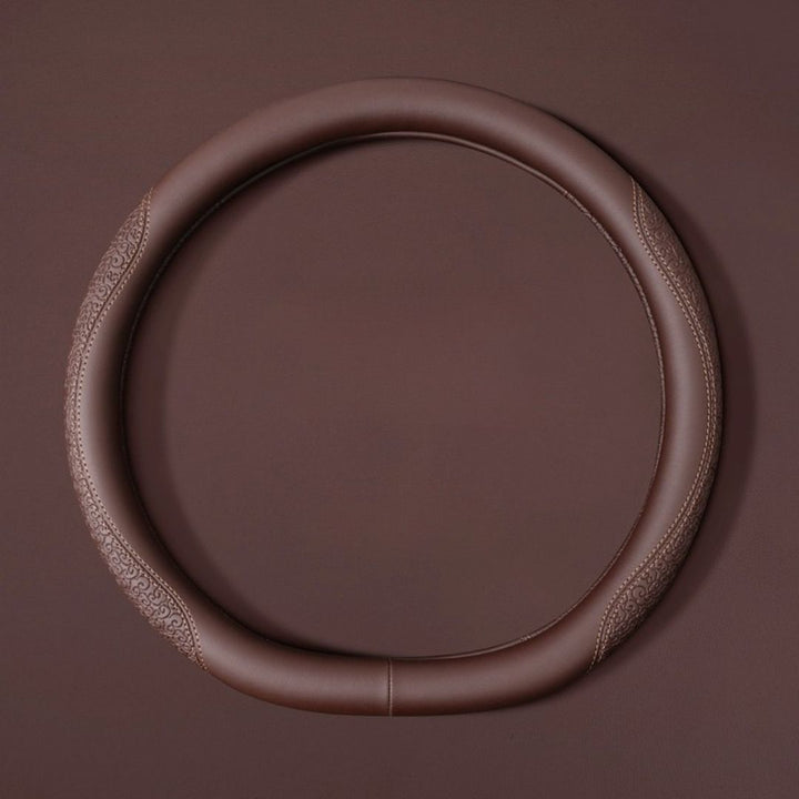 Geni Ultra-thin Steering Wheel Cover | Anti-slip, Sweat-absorbing, Soft Leather Pattern Round Handlebar Cover
